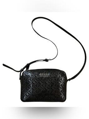 GUESS Los Angeles Black Embossed Logo Crossbody Bag NWOT